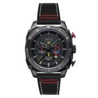 montre pour homme hawker hunter dual time chrono av-4100-04 avec bracelet en cuir noir