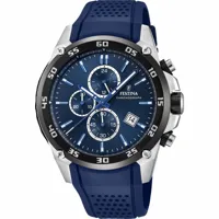 montre festina originals f20330-2 - homme chronographe bracelet résine bleu