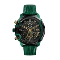 montre homme  diesel   dz4651 - bracelet cuir vert