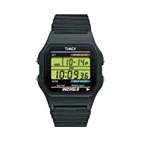 timex - t75961pf - montre homme - quartz - digital - rétro éclairage - alarme - temps intermédiaires - chronographe - bracelet résine noir
