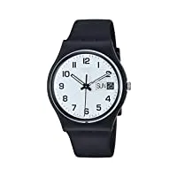 swatch - gb743 - classic - montre homme - quartz analogique - cadran blanc - bracelet plastique noir