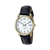 timex t2h291 easy reader montre à quartz pour homme avec bracelet en cuir noir 35 mm