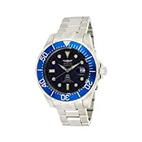 invicta grand diver - montre homme automatique en acier inoxydable - 47 mm, argent / bleu