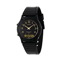 casio - aw-49h-1bvcb - montre homme - quartz analogique et digitale - alarme/chronomètre - bracelet caoutchouc noir