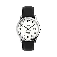 timex t2h281 easy reader montre à quartz pour homme avec bracelet en cuir noir 35 mm