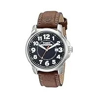 timex - t44921pf - montre homme - quartz analogique - eclairage - bracelet cuir