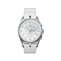 cerruti - 4249380 - montre homme - quartz - analogique - chronographe - bracelet cuir blanc