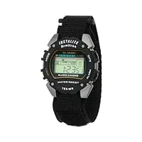 armitron montre sport chronographe numérique pour homme avec bracelet en nylon, 40/6623, noir, chronographe, numérique