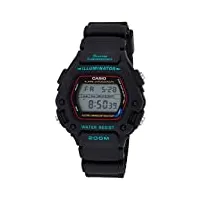 casio - dw-290-1vsef - montre homme - quartz - digital - chronographe - alarme - rétro éclairage - bracelet résine noir