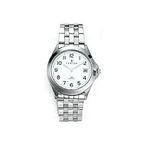 certus - 615823 - montre homme - quartz analogique - cadran blanc - bracelet acier argent