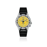chris benz - cbat-500-y - montre mixte - automatique - analogique - bracelet caoutchouc noir