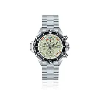 chris benz - cb-c-neon-mb - montre mixte - quartz chronographe - bracelet acier inoxydable argent
