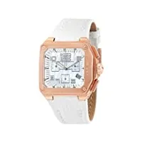 breil - bw0399 - montre femme - quartz - analogique - chronographe - bracelet cuir blanc