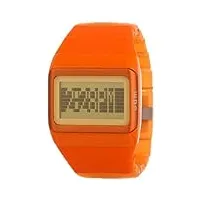 odm - sdd99-6 - montre mixte - quartz digitale - maillons de silicone translucide orange