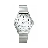 certus - 615826 - montre homme - quartz analogique - cadran blanc - bracelet métal argent