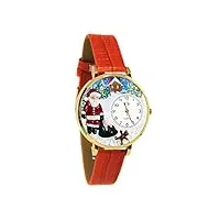 whimsical watches - whims-g1220009 - montre femme - quartz analogique - bracelet cuir rouge