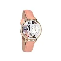 whimsical watches - whims-g1610008 - montre femme - quartz analogique - bracelet cuir rose