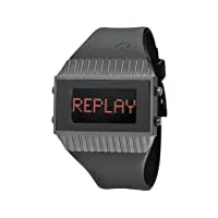 replay - rd7102nnd - montre femme - quartz digitale - multifonctions - bracelet caoutchouc noir
