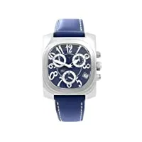 lancaster - oriundo square large287bsb - montre homme - quartz - chronographe - bracelet cuir bleu