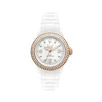 ice-watch - montre femme - quartz analogique - ice-star - white - unisex - cadran blanc - bracelet silicone blanc - st.we.u.s.09
