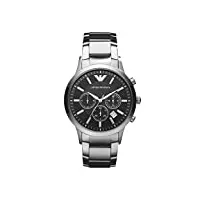 emporio armani montre pour homme, mouvement chronographe, boîtier en acier inoxydable de 43 mm avec bracelet en acier inoxydable, ar2434