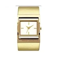 fcuk - fc1010g - montre femme - quartz - analogique - bracelet cuir doré