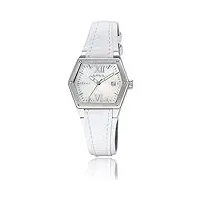 breil - tw0661 - montre femme - quartz analogique - cadran nacre - bracelet cuir blanc