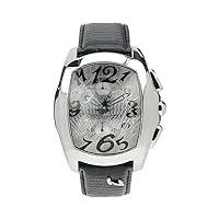 chronotech - ct.7895m/46 - montre homme - quartz - analogique - chronographe - bracelet cuir noir