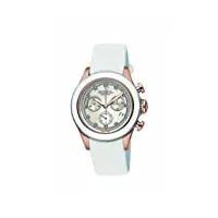 breil - bw0516 - montre femme - quartz - analogique - chronographe - bracelet cuir blanc