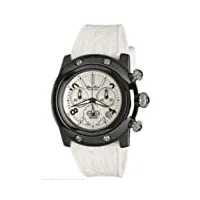 glam rock - gr30103 - montre mixte - quartz - chronographe - bracelet caoutchouc blanc