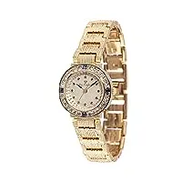 yves camani lady sapphire - l-31051gp-s - montre femme - quartz analogique - cadran beige - bracelet acier doré