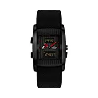 jacques lemans - f-5025a - montre homme - quartz - analogique et digitale - chronographe - bracelet tissu noir