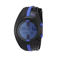 puma - pu910471003 - shift - montre homme - quartz digital - cadran bleu - bracelet plastique multicolore