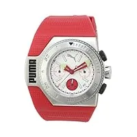 puma time - a.pu101931005 - montre homme - quartz - analogique - chronographe - bracelet résine rouge