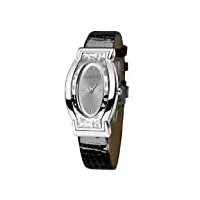roberto cavalli - r7251118515 - diana - montre femme - quartz analogique - cadran couleur argent - bracelet cuir noir