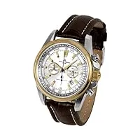 jacques lemans - 1-1117dn - montre homme - quartz - chronographe - bracelet cuir marron