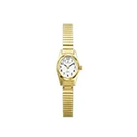 certus - 630715 - montre femme - quartz analogique - cadran blanc - bracelet métal doré
