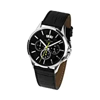 jacques lemans - 1-1542a - montre homme - quartz - chronographe - chronomètre - bracelet cuir noir