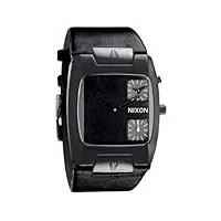 nixon - a086001-00 - montre homme - quartz analogique - bracelet cuir noir