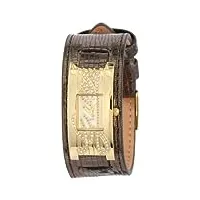 guess - w90056l1 - mini autograph - montre femme - quartz analogique - cadran doré - bracelet cuir marron