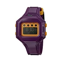 puma time - a.pu910772006 - montre femme - quartz - digitale - alarme - bracelet plastique violet