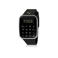 puma time - a.pu910531002 - montre homme - quartz - digitale - alarme - bracelet résine noir