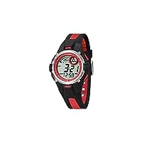 calypso - k5558/5 - montre garçon - quartz - digitale - eclairage-chronomètre-temps intermédiaires-alarme - bracelet caoutchouc multicolore