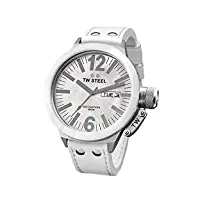 tw steel - ce1037 - montre mixte - quartz analogique - bracelet cuir blanc