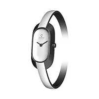 obaku harmony - v136l birw - montre femme - quartz - analogique - bracelet cuir blanc