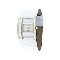 esprit - es101482007 - filled vegas houston - montre femme - quartz analogique - cadran blanc - bracelet synthétique blanc