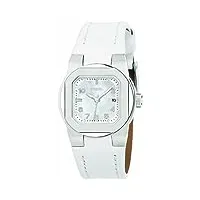 breil - tw0593 - montre femme - quartz analogique - cadran nacre - bracelet cuir blanc