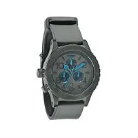nixon - a038638-00 - montre homme - quartz chronographe - bracelet plastique gris