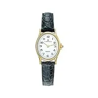 certus - 646461 - montre femme - quartz analogique - cadran blanc - bracelet cuir noir