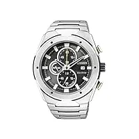 citizen - ca0155-57e - montre homme - quartz analogique - cadran noir - bracelet acier inoxydable argent